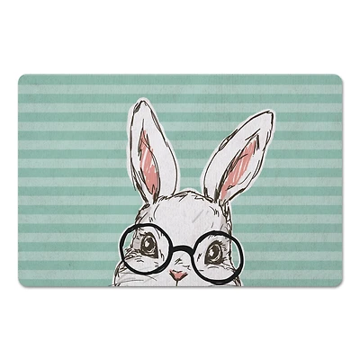 Bunny With Glasses 18" x 27" Floor Mat