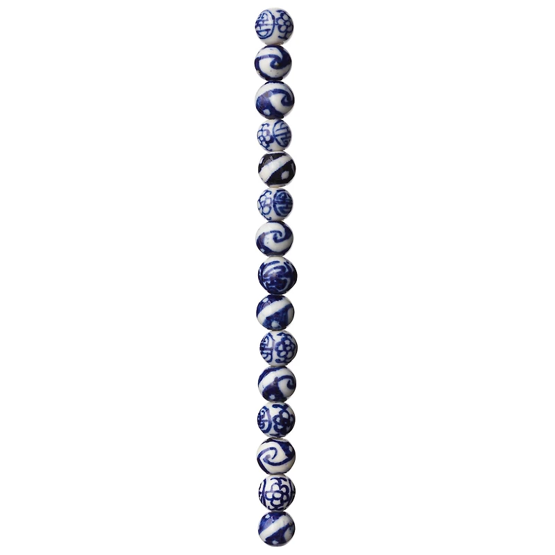 Sapphire Mix Ceramic Round Beads, 8mm by Bead Landing™