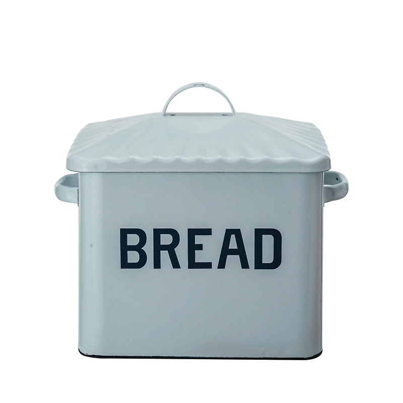 Hello Honey® 13.5" White Chic Farmhouse Enameled Bread Box