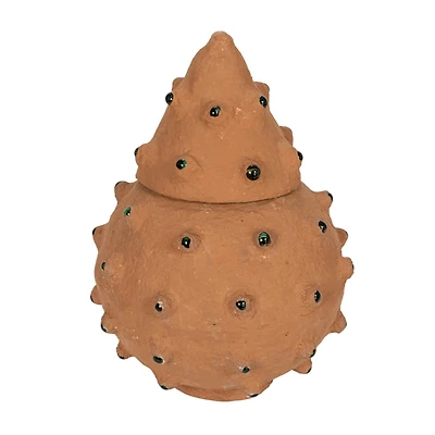 Hello Honey® Decorative Paper Mâché Canister with Glass Marble Accent