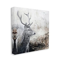 Stupell Industries Elk Antler Portrait Rustic Abstract Landscape Canvas Wall Art