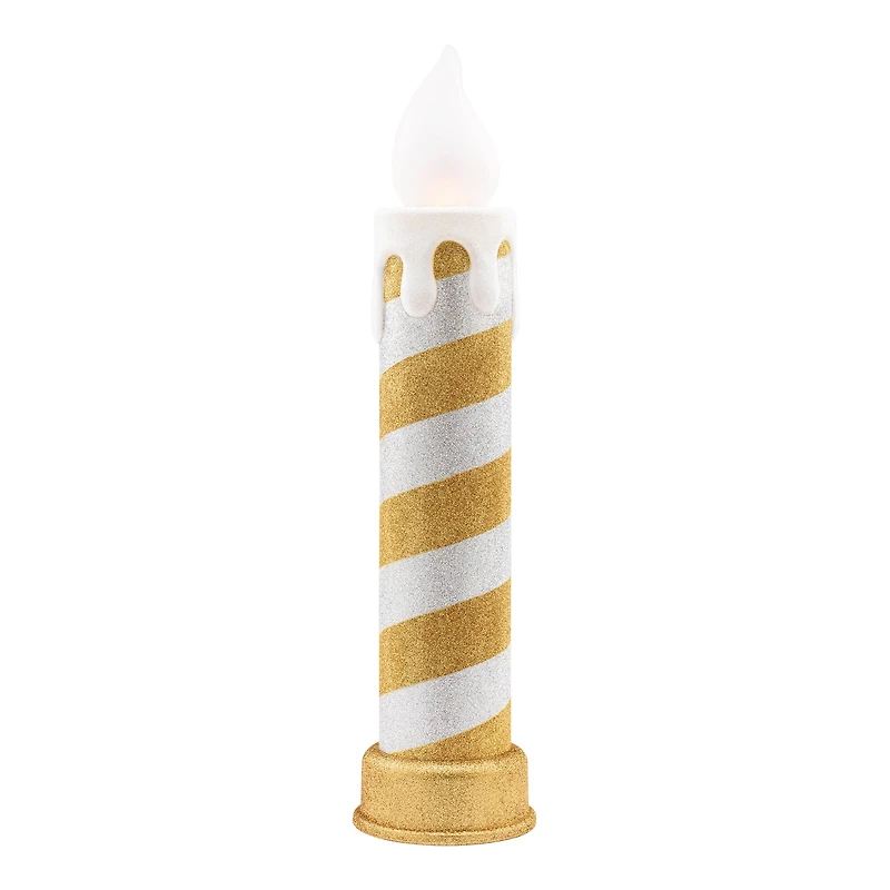 90th Anniversary Collection 24" Gold & Silver LED Blow Mold Candle