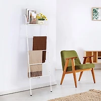 NEX™ 5-Tier White Ladder Towel & Blanket Holder Rack