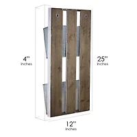 Galvanized Metal Mail & Magazine Wall Organizer