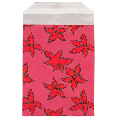 JAM Paper 9" x 12" Red Holly Foil Open End Envelopes with Self Adhesive Closure