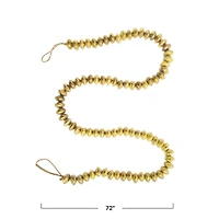 Hello Honey® 6ft. Brass Finished Hammered Metal Bead Garland