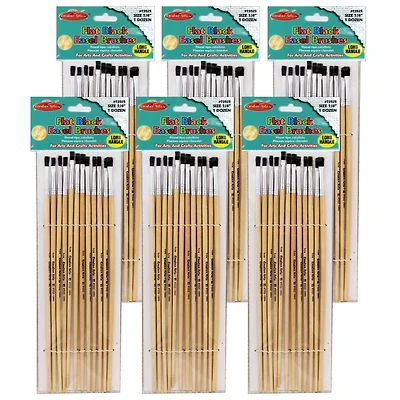 Charles Leonard 1/4" Flat Tip Brush Set, 6 Packs of 12
