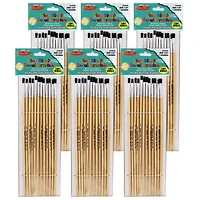 Charles Leonard 1/4" Flat Tip Brush Set, 6 Packs of 12