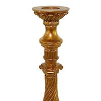33" Gold Polystone Handmade Pillar Candle Holder