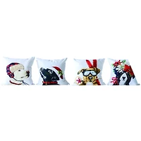 Hello Honey® 18" Christmas Dog Cotton Accent Pillow Set