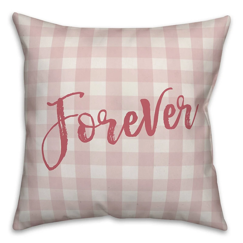 Always & Forever Pink Buffalo Check Throw Pillow