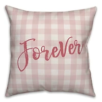 Always & Forever Pink Buffalo Check Throw Pillow