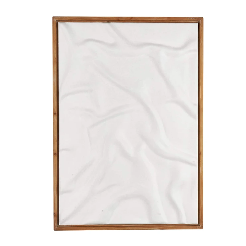 White Abstract Dimensional Wall Art in Brown Frame