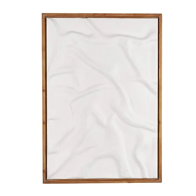 White Abstract Dimensional Wall Art in Brown Frame
