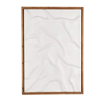 White Abstract Dimensional Wall Art in Brown Frame