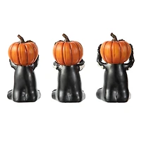 Glitzhome® 5.75" Halloween Skeleton Pumpkin Table Décor Set