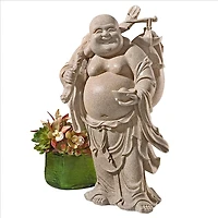 Design Toscano 16.5" Wandering Happy Hotei Buddha Statue