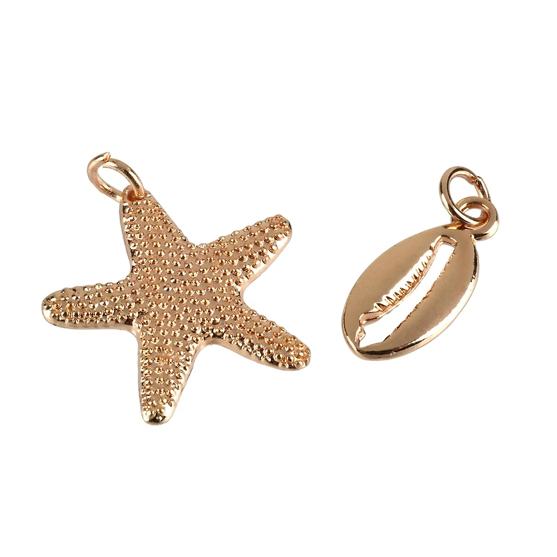 Charmalong™ Gold Shell Charms by Bead Landing™