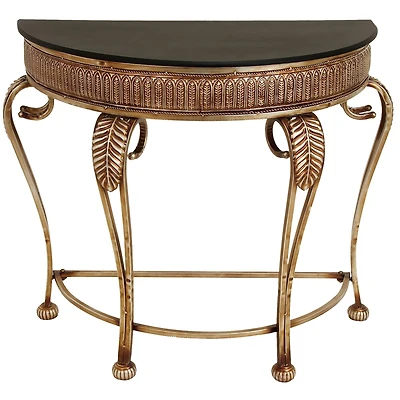 Gold Traditional Metal Console Table, 33" x 41"