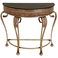 Gold Traditional Metal Console Table, 33" x 41"