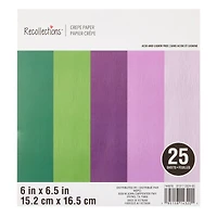 6" x 6.5" Greens & Purples Crepe Paper, 25 Sheets by Recollections™