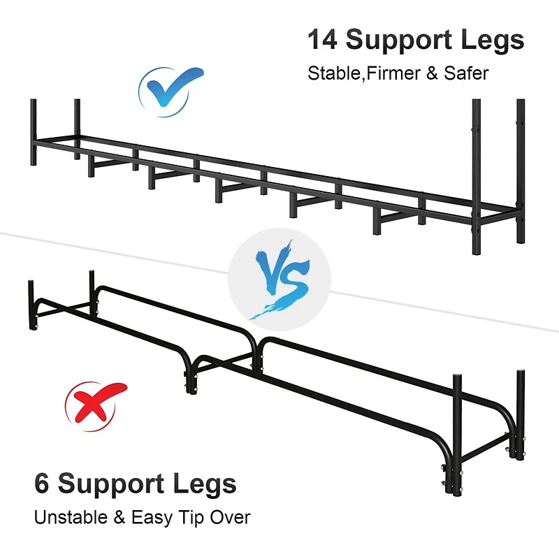 NEX™ Outdoor Firewood Rack with Black Cover Combo Set