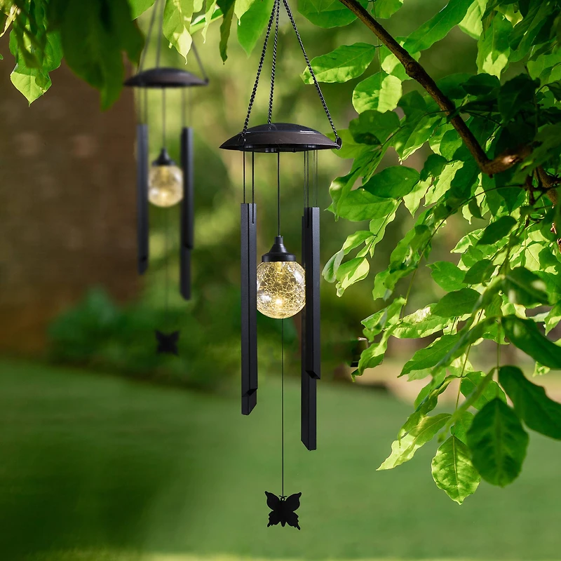 Glitzhome® 32" Solar Powered Windchime with Crackle Bulbs, 2ct.