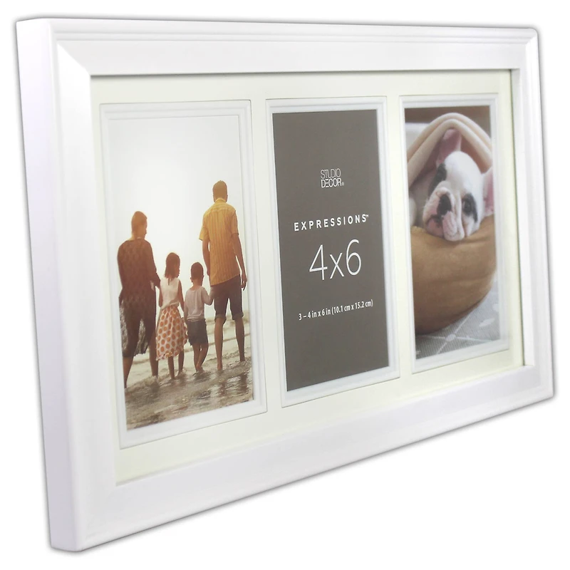 Expressions™ 3 Opening 4" x 6" White Collage Frame by Studio Décor®