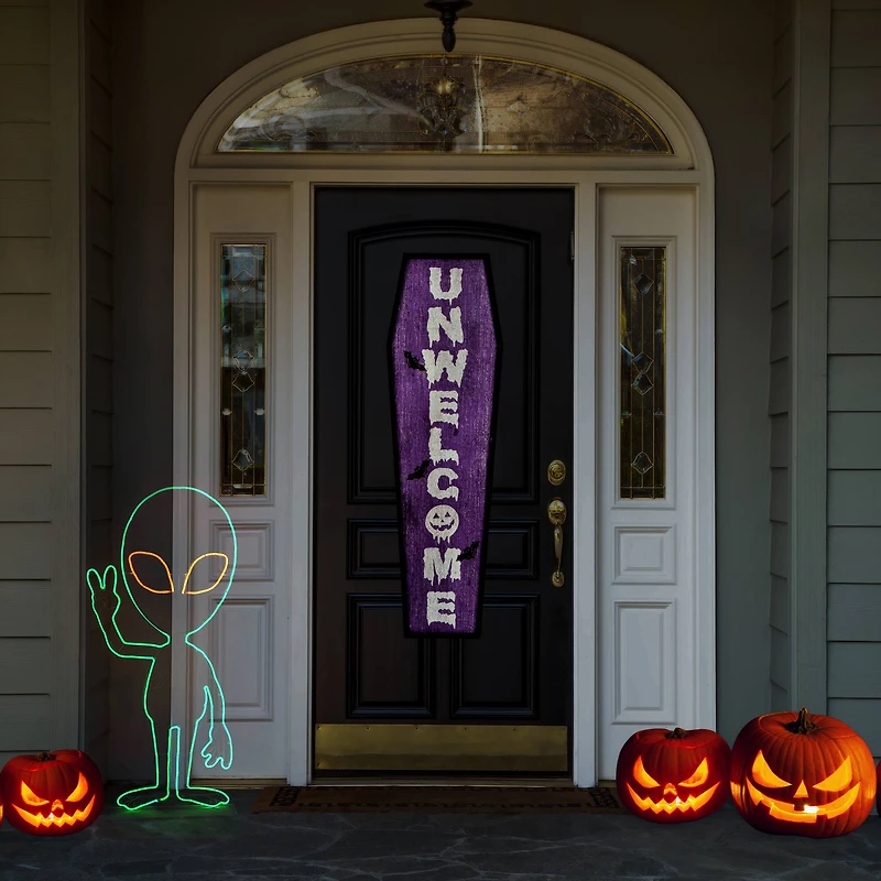 40" Halloween Neon Style Alien Decoration