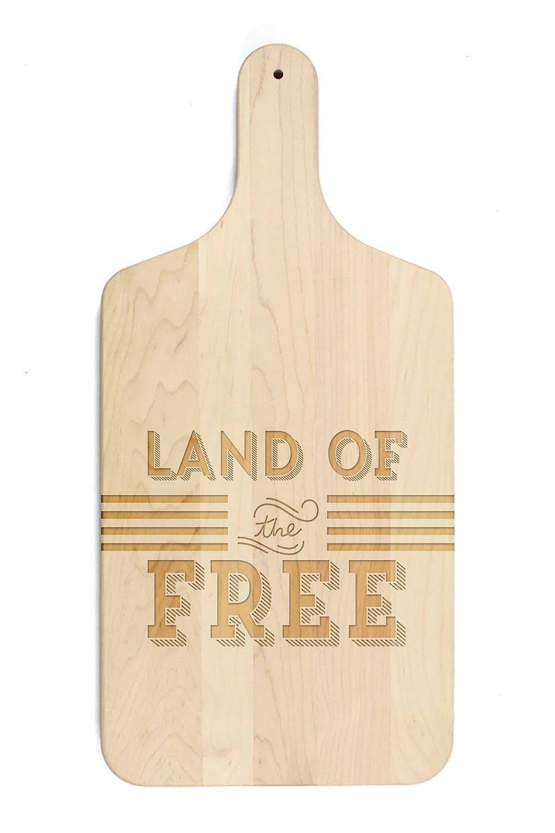 17" Land of the Free Stripe Maple Paddle Cutting Board