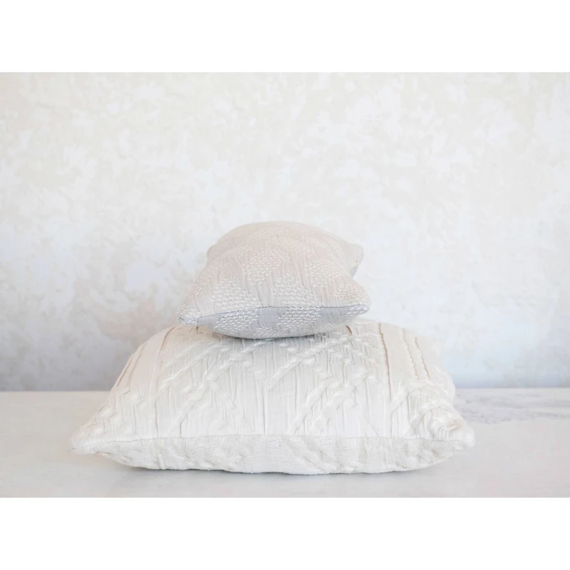 Hello Honey® Cream Cotton Jacquard Pillow