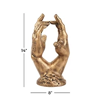 Gold Aluminum Traditional Abstract Sculpture, 11" x 9" x 6"