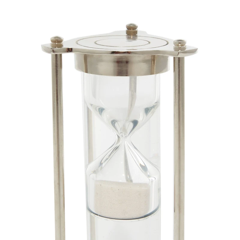 8" Silver Aluminum Contemporary Timer