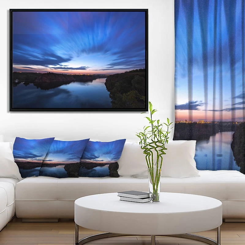 Designart - Blue Night Sky with River