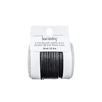2mm Black Round Leather Cord by Bead Landing™, 25yd.