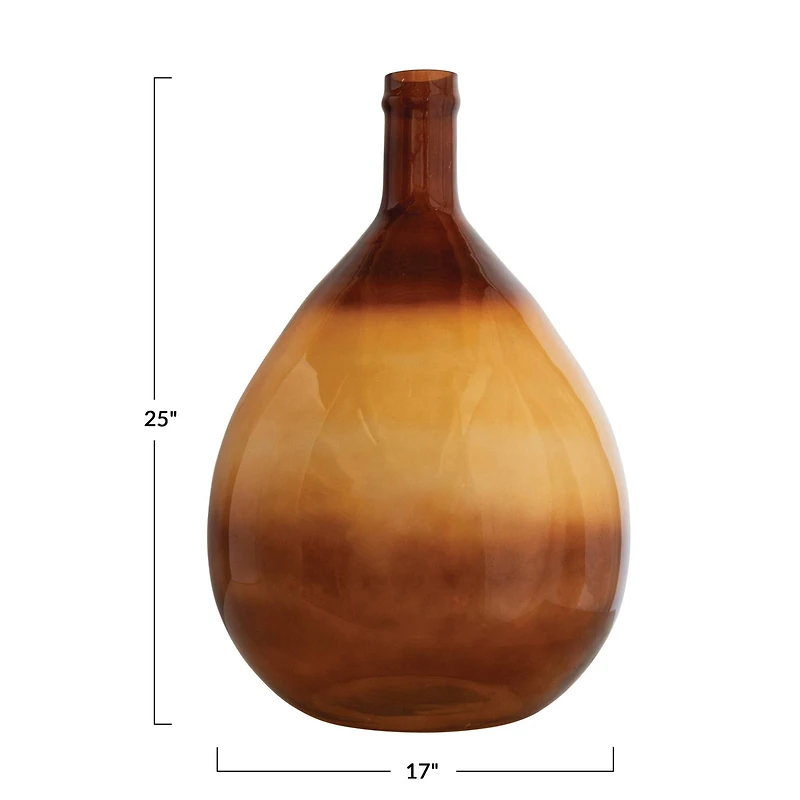 Hello Honey® 2ft. Brown Two-Tone Modern Glass Vase