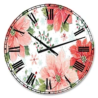 Designart 'Country Flower Snowflakes I Traditional Wall Clock