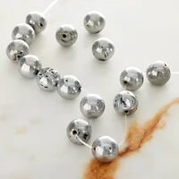 Silver Druzy Agate Round Beads, 10mm by Bead Landing™