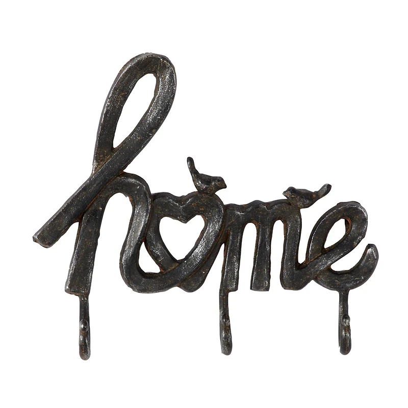 Black Metal Industrial Wall Hook, 11" x 12" x 2"