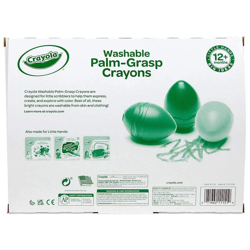 Crayola® Washable Palm-Grasp Crayons, 12ct.