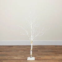 4ft. Pre-Lit White Birch Artificial Christmas Tree, White LED Lights