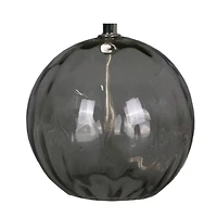 13" Glass Sphere Table Lamp with White Fabric Shade by Ashland