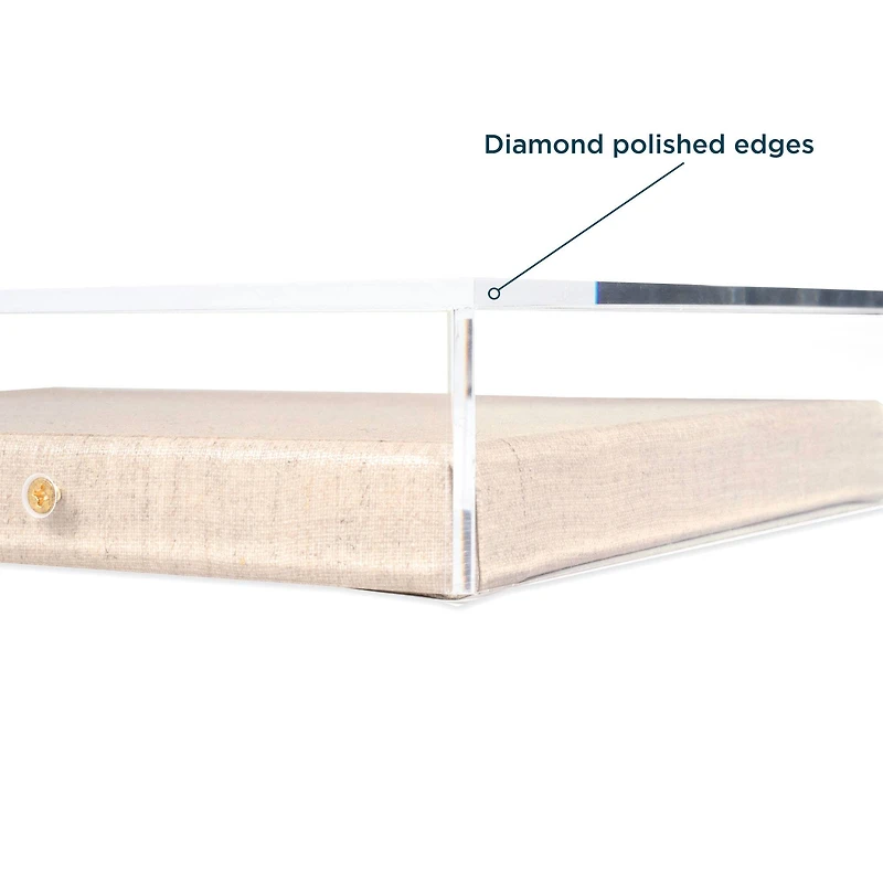 Wexel Art 2" Depth Clear UV Grade Acrylic Shadowbox with Beige Linen Stretched Canvas