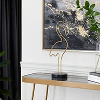 CosmoLiving by Cosmopolitan 18" Gold Contemporary Flamingo Sculpture