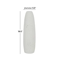 White Ceramic Contemporary Vase, 18" x 5" x 5"