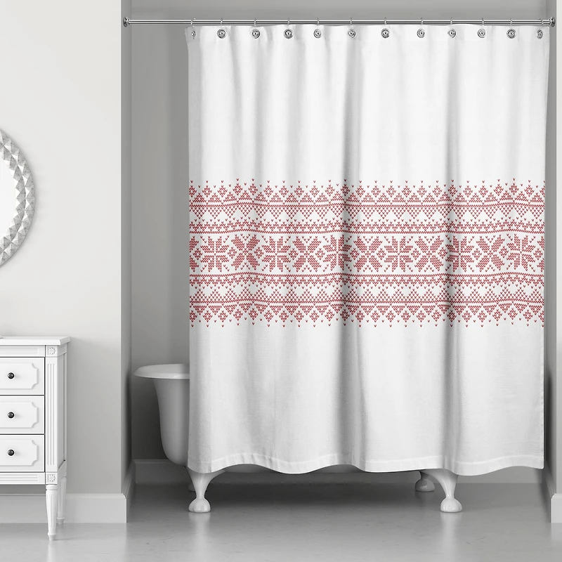 Knit Snowflakes Shower Curtain