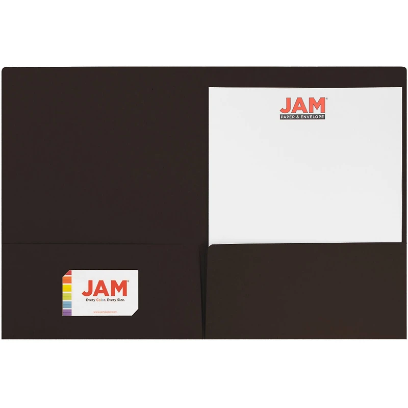 JAM Paper Chocolate Brown 2-Pocket Folders