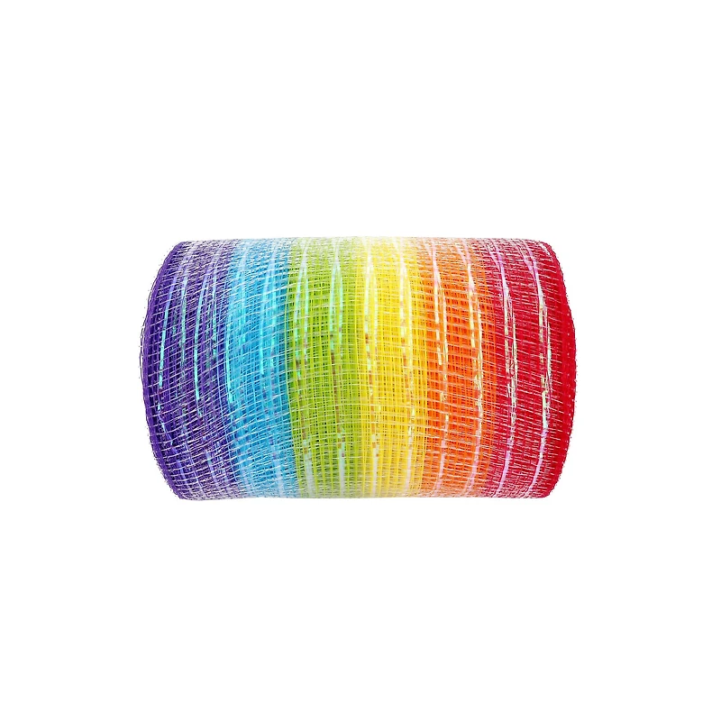5.5" x 15yd. Rainbow Mesh Ribbon by Celebrate It®