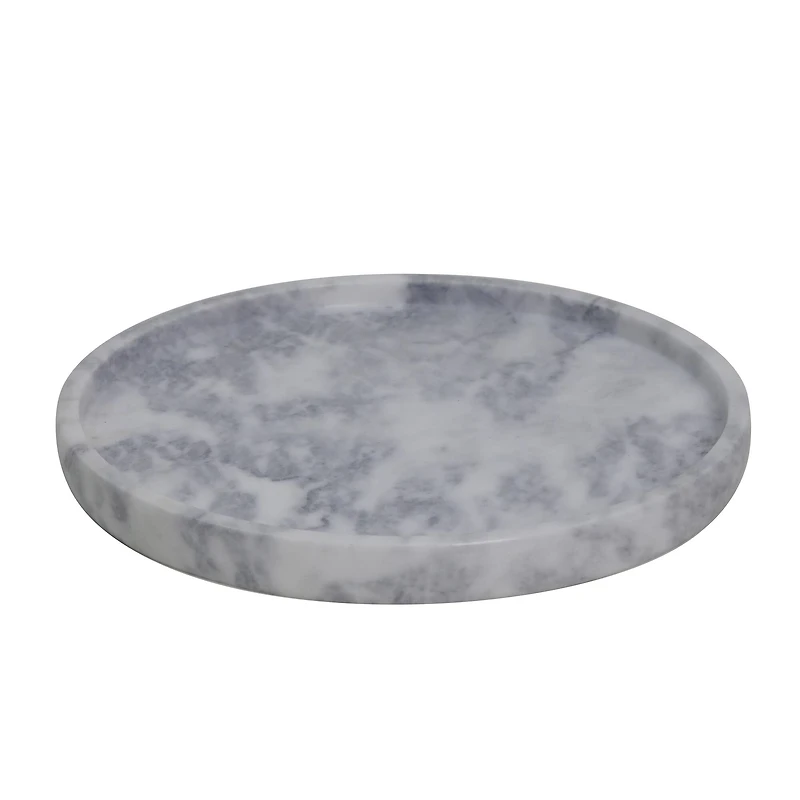 12" White & Gray Round Marble Candle Tray by Ashland®