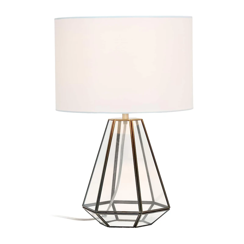 Lalia Home 18" Transparent Triagonal Brass Table Lamp